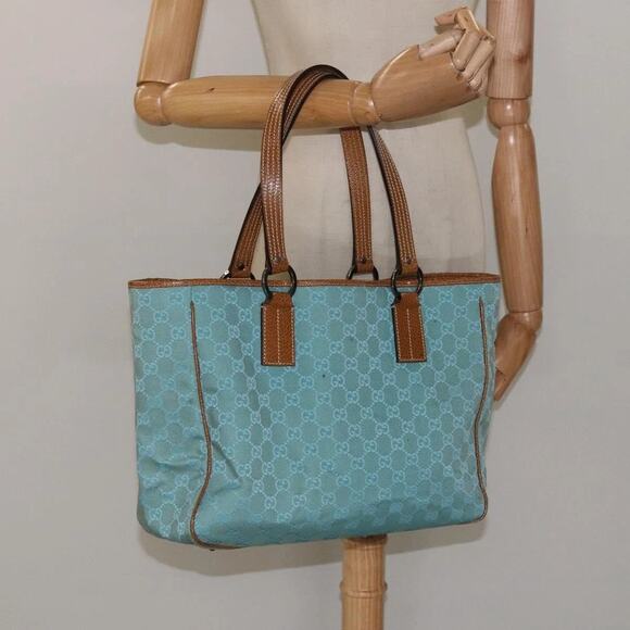 Gucci Canvas Tote Bag - M Turquoise Blue - Picture 7 of 7